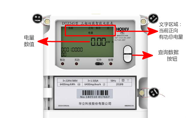 華立三相四線電表DTZ545怎么看度數